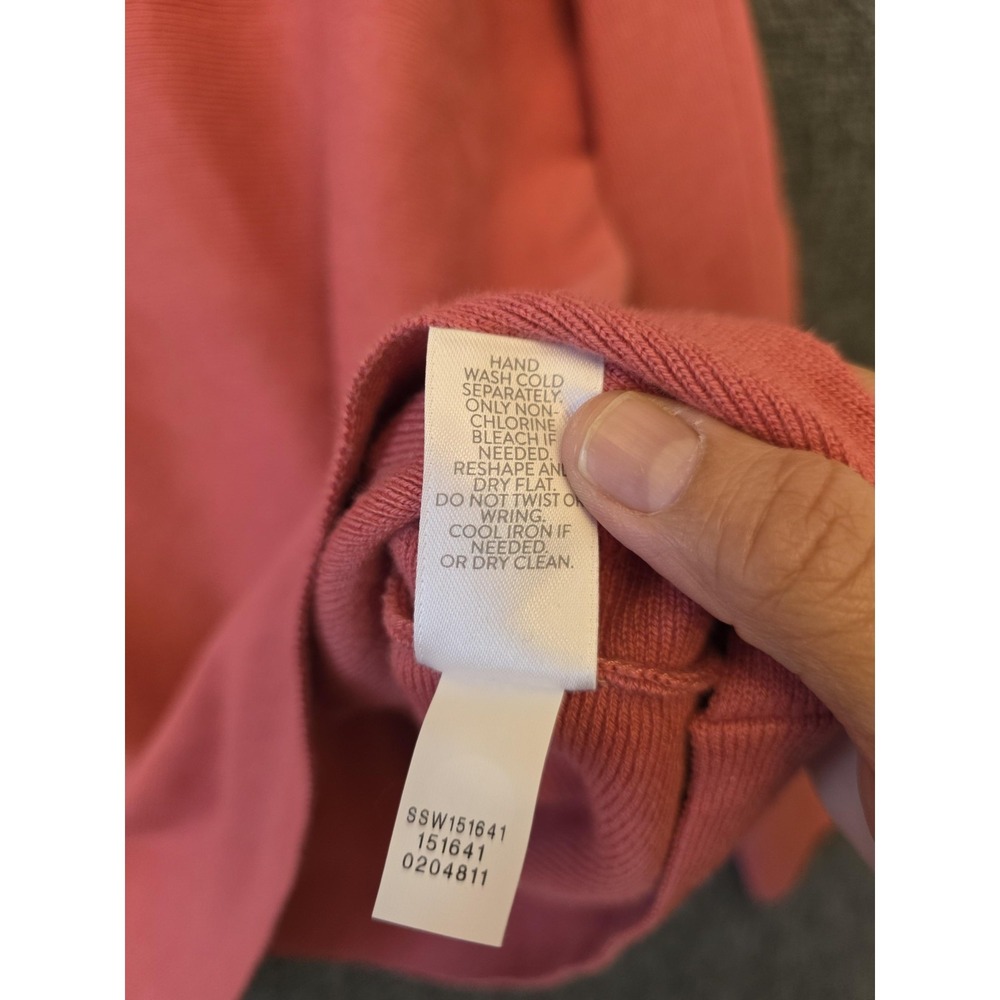J Jill Sweater Womens Small Pink Boat Neck Long Sleeve Pullover Back Strap - Picture 8 of 12